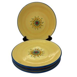 Pfaltzgraff Merisella Colorful Sun Stoneware 8” Salad Plates 2015 Yellow Kitchen